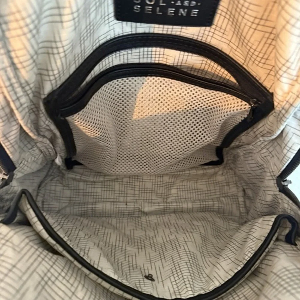 Sol And Selene Womens Black Zippered Backpack Handbag‎ Medium Pockets Excellent